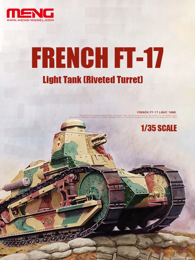 Model Kit Tank - MENG Assembled Model Kit TS-011French FT-17