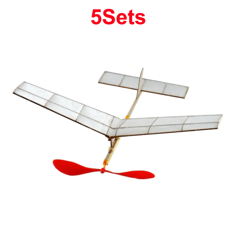 Model Kit Competition - 5Sets Rubber Band Powered Glider Airplane