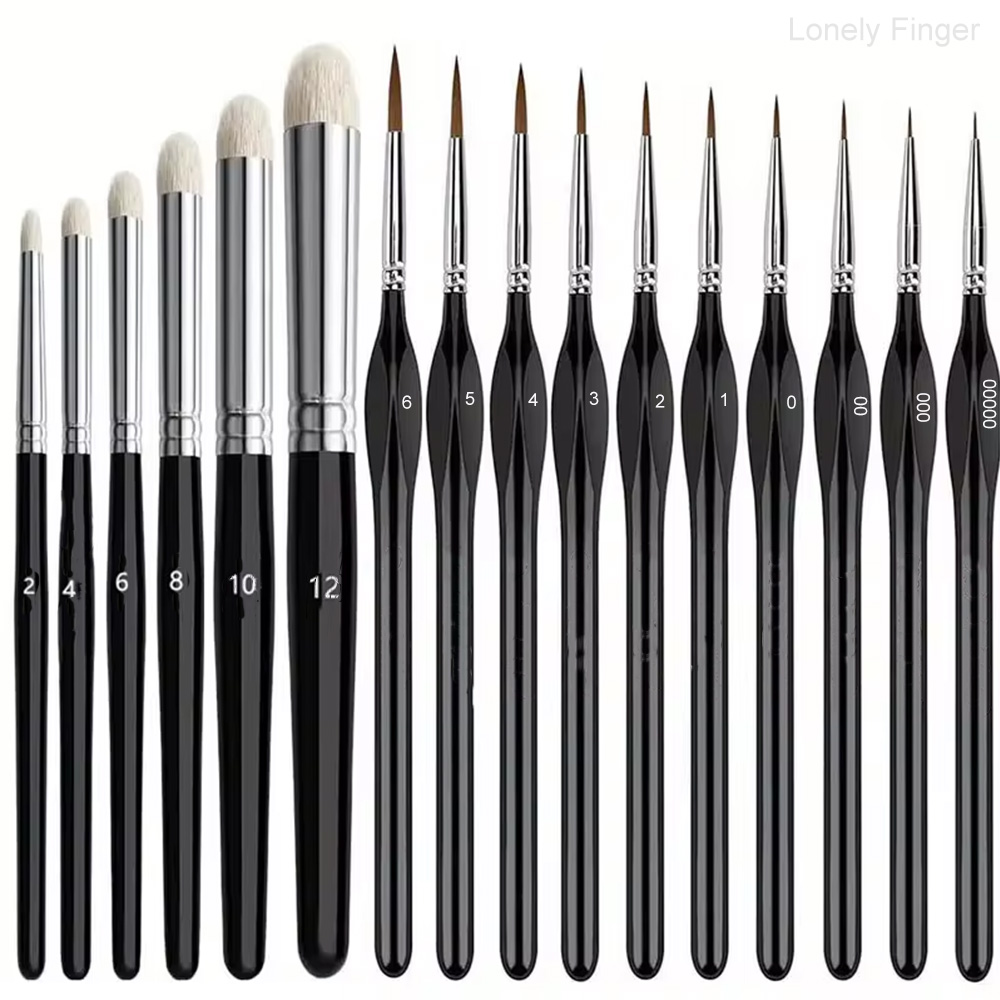 Model Kit Acrylic Paint - Paint Brushes Set of Wooden Handles