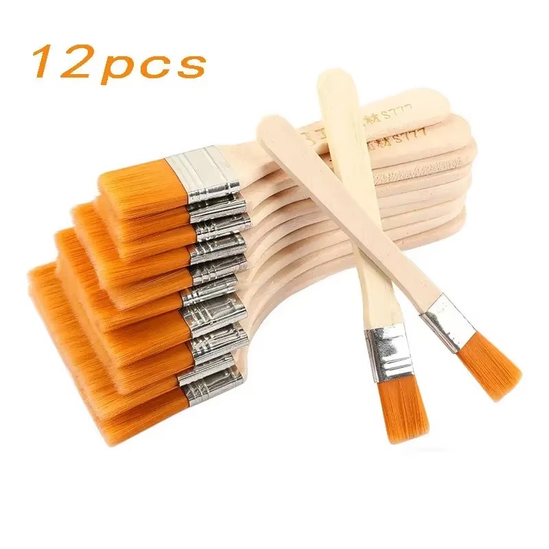Model Kit Acrylic Paint - 12Pcs/Set Memory Nylon Paint Brushes Sets