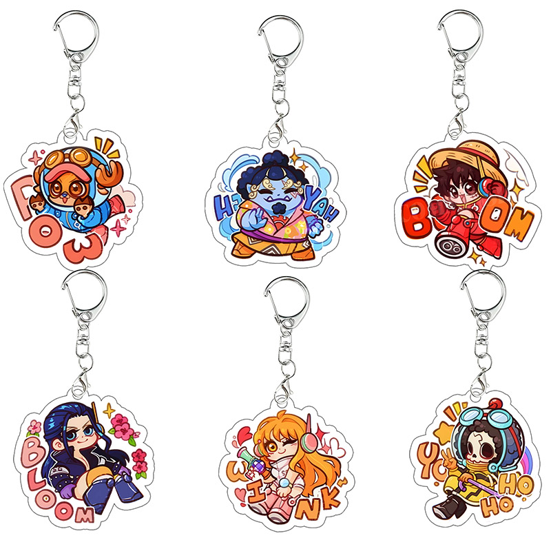 Model Kit Luffy - Q Version Luffy Nami Acrylic Keychain