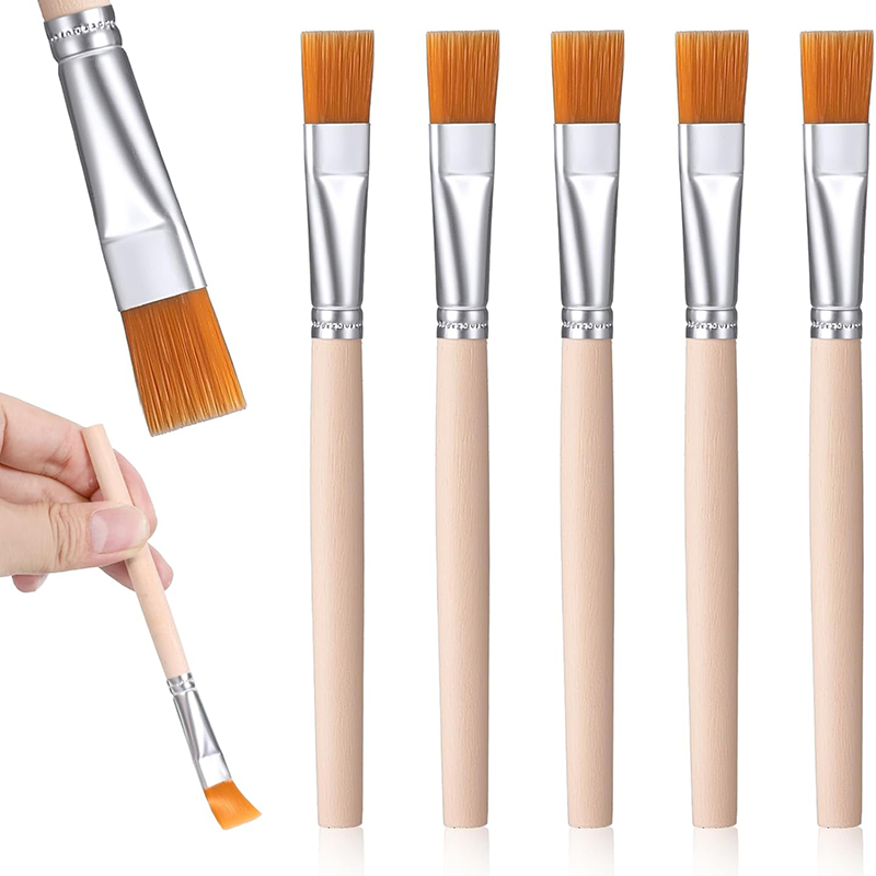 Model Kit Acrylic Paint - 5Pcs Wooden Handle Small Paint Brushes