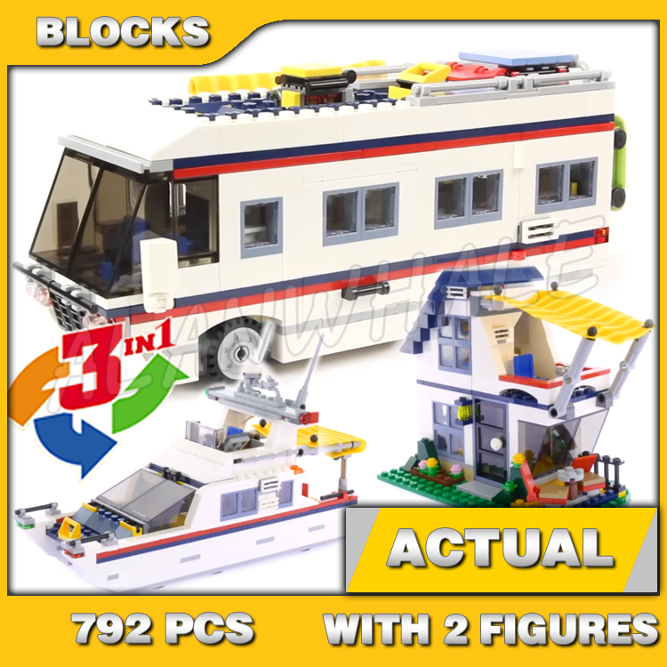 Model Kit Yacht - 792pcs 3in1 Creative Vacation Getaways Camper