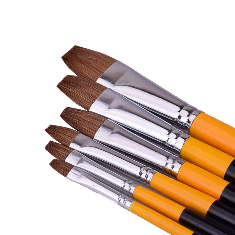6 Cái/bộ Chồn Tóc Phẳng Đỉnh C - đánh giá và giá Model Kit Acrylic Paint