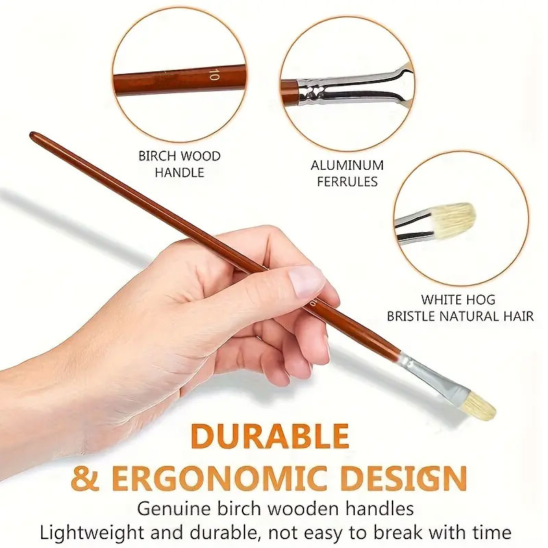 Professional Hog Bristle Filbe - đánh giá và giá Model Kit Acrylic Paint