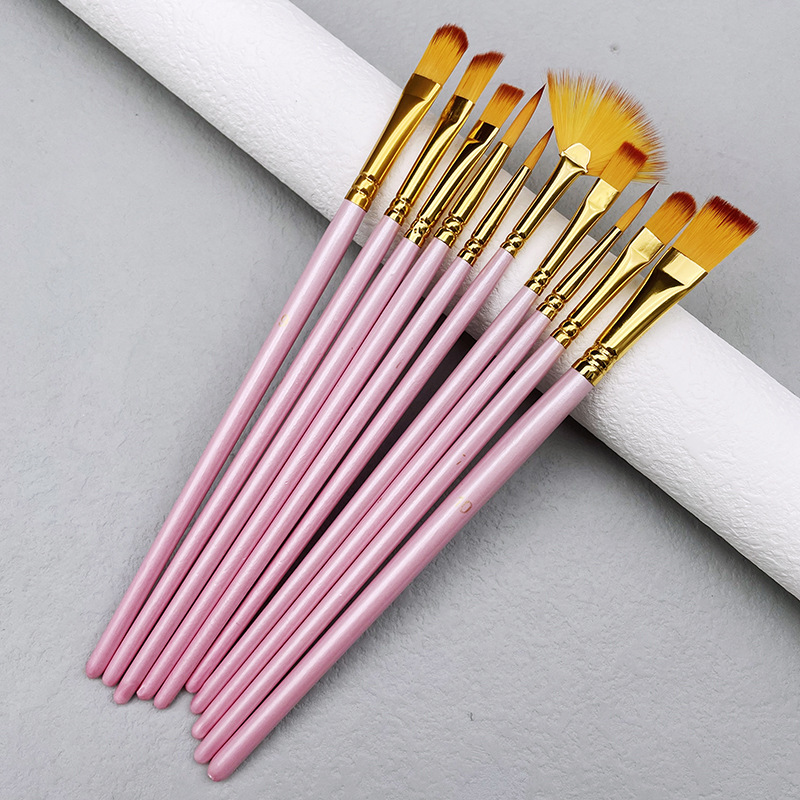 10 Cái/bộ Lông Nylon Tay Cầm B - đánh giá và giá Model Kit Acrylic Paint