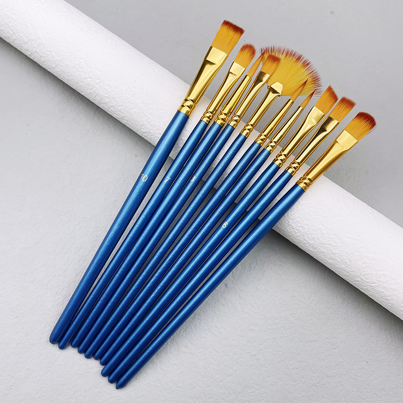 10 Cái/bộ Lông Nylon Tay Cầm B - đánh giá và giá Model Kit Acrylic Paint