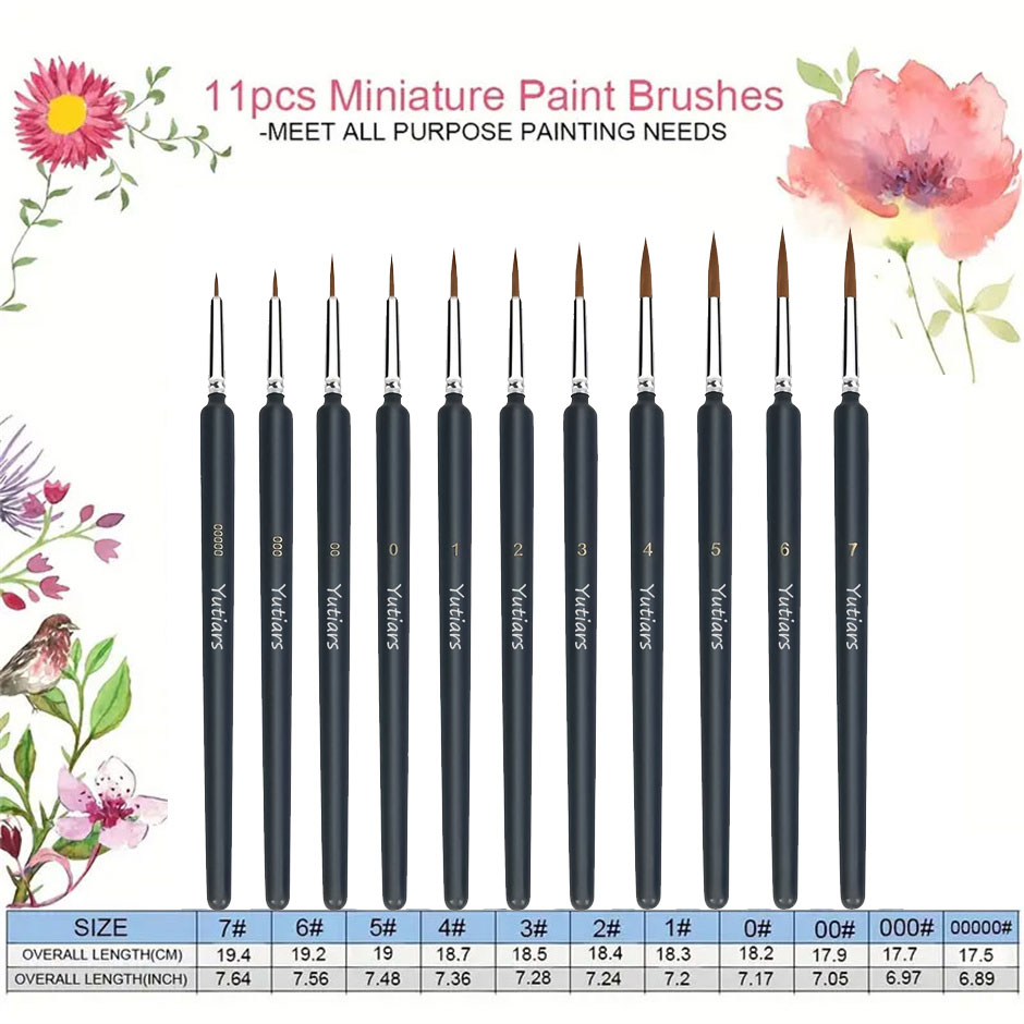 11/22pcs Miniature Paint Brush - đánh giá và giá Model Kit Acrylic Paint