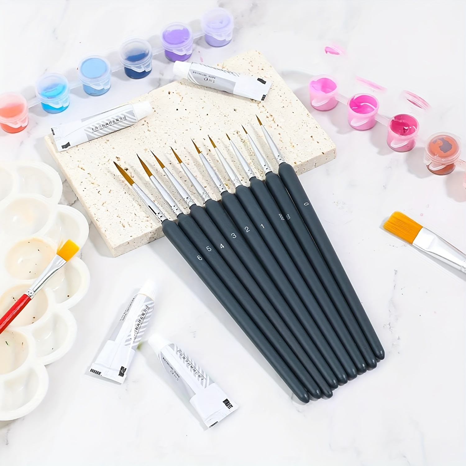 11/22pcs Miniature Paint Brush - đánh giá và giá Model Kit Acrylic Paint