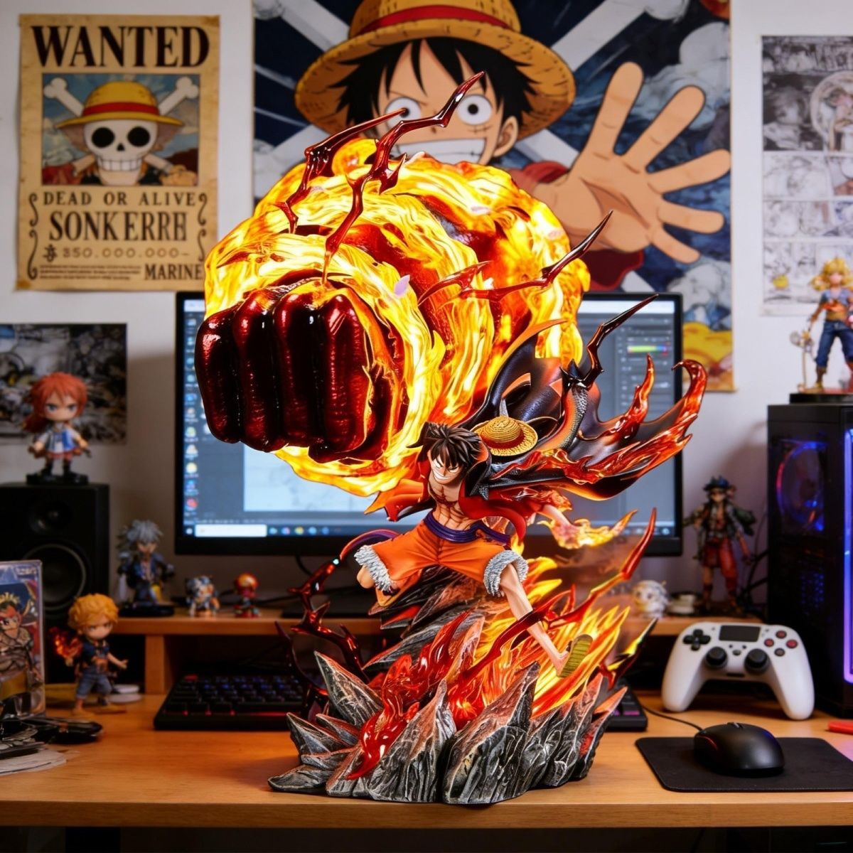 LZ Karmic Fire Luffy 35CM Ligh - đánh giá và giá Model Kit Luffy