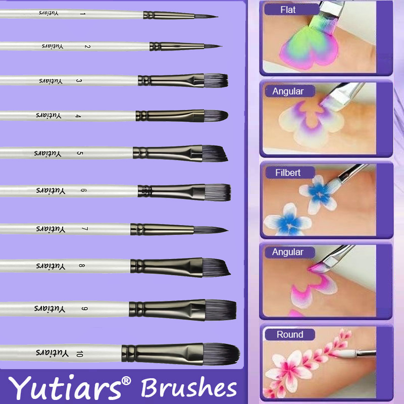 10-Piece Face Painting Brush S - đánh giá và giá Model Kit Acrylic Paint