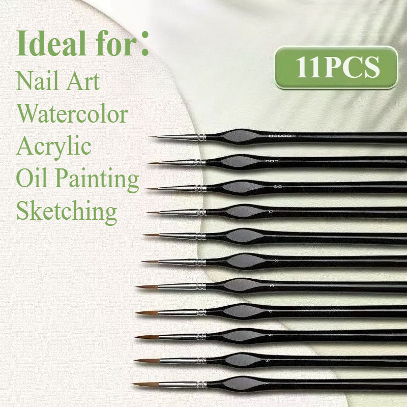 11PCS Black Sable Hair Fine Pa - đánh giá và giá Model Kit Acrylic Paint