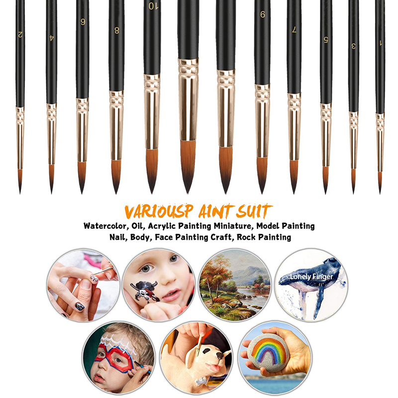 12/24/48pcs Paint Brushes Set  - đánh giá và giá Model Kit Acrylic Paint