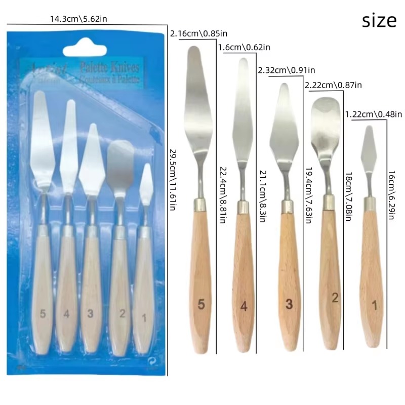 5Pcs Wooden Handle Painting Pa - đánh giá và giá Model Kit Acrylic Paint